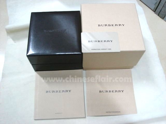 Copy Black Leather Burberry Square Watch Boxes / Original Qualit